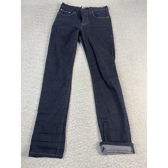 Naked & Famous Denim Jeans Mens 28x32 Blue Raw Selvedge Straight Button Fly